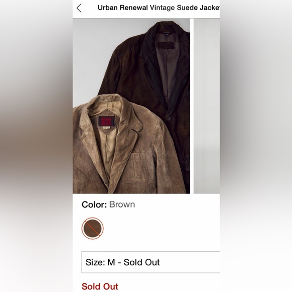 Urban Outfitters Urban Renewal Vintage Suede Jacket NWT Size Medium - Picture 8 of 11